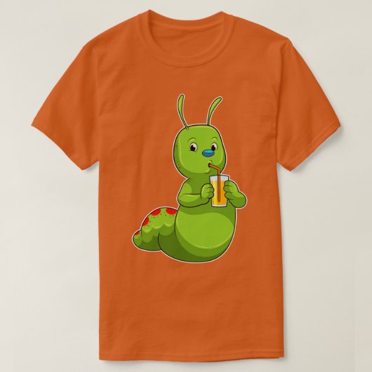 Zijpijler met een glas Oranje sap T-shirt (Design voorkant)