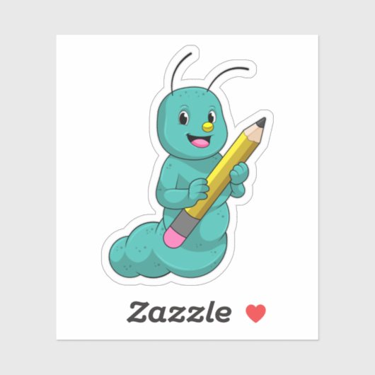 Zijpijler met potlood sticker (Vel)