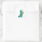 Zijpijler met potlood vierkante sticker (Tas)