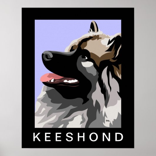 Zijportret Keeshond Poster (Voorkant)