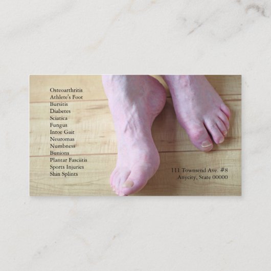 Zijpoten van hooggeplaatst man visitekaartje (Achterkant)