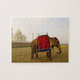zijprofiel van een olifant, Taj Mahal, India Legpuzzel