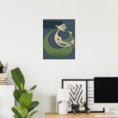 zijprofiel van een zeemeermin poster (Thuiskantoor)