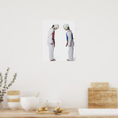 zijprofiel van twee taekwondo-spelers poster (Keuken)