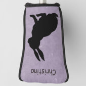 Zijprofiel Zittend Zwart Silhouette Konijn Golfheadcover (Draai 90)