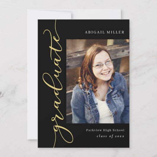 Zijschrift Bewerkbare Kleur Graduation Invitatie Kaart (Voorkant)