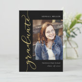 Zijschrift Bewerkbare Kleur Graduation Invitatie Kaart (Staand voorkant)