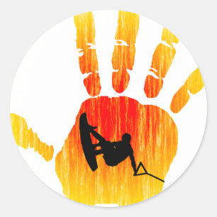 Zijschuifregelaar van het wakeboard ronde sticker