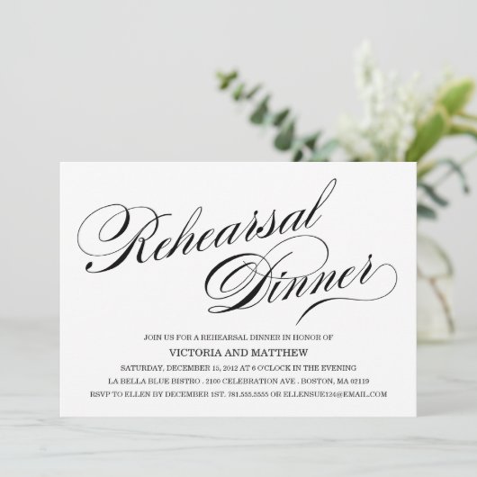 ZIJSCRIPT | REHEARSAL DINER INVITATION KAART (Staand voorkant)