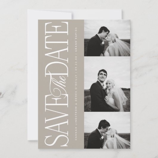 Zijscriptie Save The Date Foto Aankondigingskaart (Voorkant)
