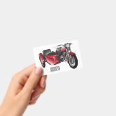 Zijspan motorfiets cartoon illustratie badge (Handheld)