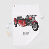 Zijspan motorfiets cartoon illustratie golfhanddoek (Insitu)