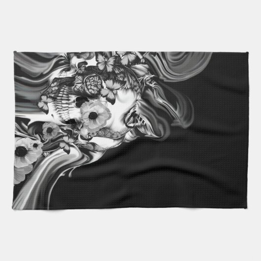 Zijstap, psychedelische rookschedel theedoek (Horizontaal)