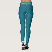Zijstreep Donkere Blauwgroen Leggings met aangepas (Achterkant)