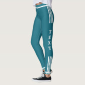 Zijstreep Donkere Blauwgroen Leggings met aangepas (Links)