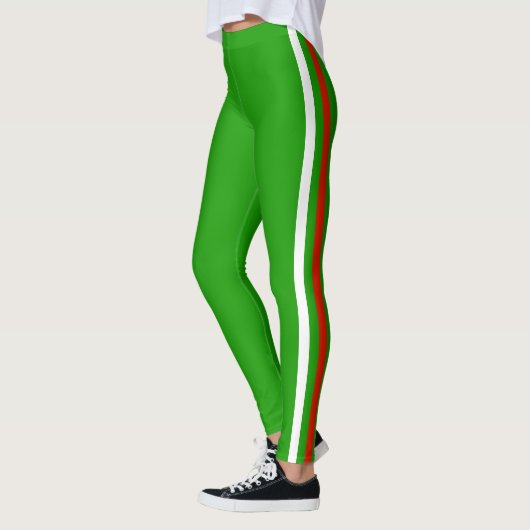 Zijstreep Groene Leggings - Kies kleuren (Links)