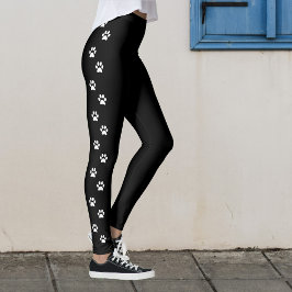 Zijstreep Pootafdruk Broek Zwart Leggings