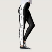 Zijstreep Zwarte Leggings Aangepaste Tekst en Kleu (Rechts)