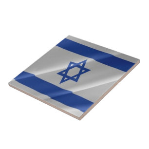 zIL002 Israël, zwaaiende VLAG Israël, Tegeltje