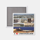 zIL003 i love JERUSALEM Israel Middle East, Fridge Magneet (Voorkant / Achterkant)