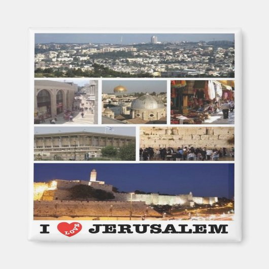 zIL003 i love JERUSALEM Israel Middle East, Fridge Magneet (Voorkant)