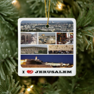 zIL003 i love JERUSALEM Israel Middle East Keramisch Ornament