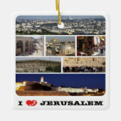 zIL003 i love JERUSALEM Israel Middle East Keramisch Ornament (Voorkant)