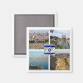 zIL006 TEL AVIV JERUSALEM, Israël, Fridge Magneet (Voorkant / Achterkant)