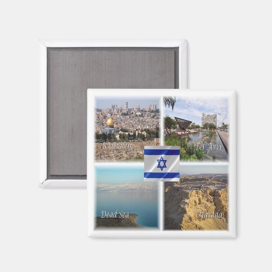 zIL006 TEL AVIV JERUSALEM, Israël, Fridge Magneet (Voorkant / Achterkant)