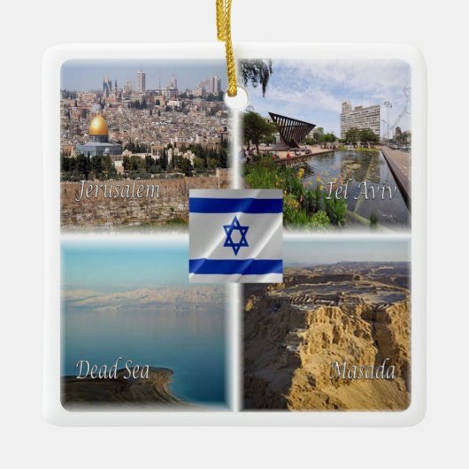 zIL006 TEL AVIV JERUSALEM, Israël, Keramisch Ornament (Voorkant)