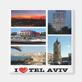 zIL007 i love TEL AVIV, Israel Middle East, Fridge Magneet (Voorkant)