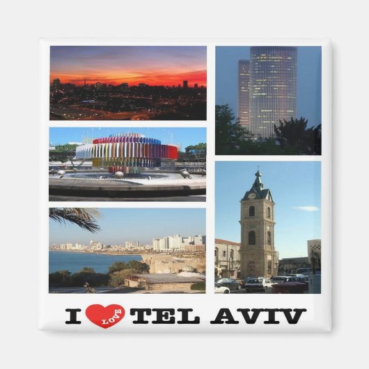 zIL007 i love TEL AVIV, Israel Middle East, Fridge Magneet (Voorkant)