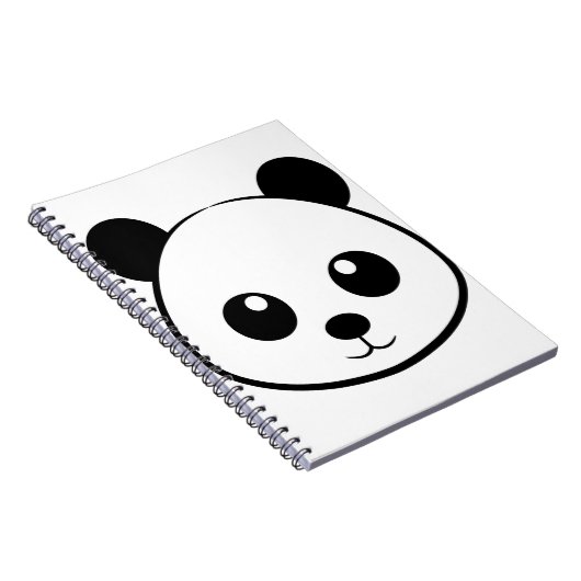 Zilgelend panda-gezicht notitieboek (Rechterzijde)