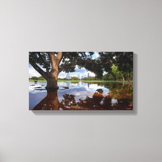 Zilker Park - Austin Texas Skyline 3 Canvas Afdruk (Voorkant)