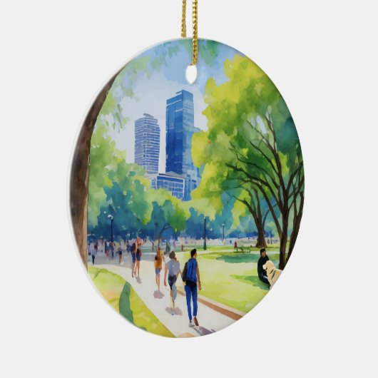 Zilker Park Austin Texas Waterverf Keramisch Ornament (Rechts)