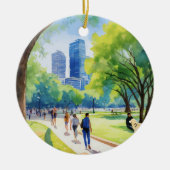 Zilker Park Austin Texas Waterverf Keramisch Ornament (Voorkant)