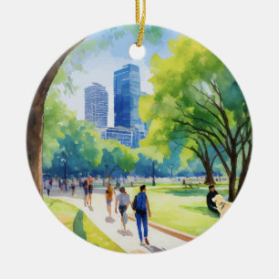 Zilker Park Austin Texas Waterverf Keramisch Ornament
