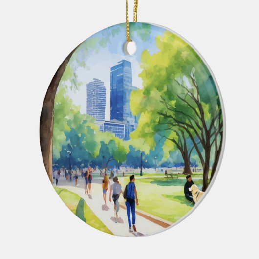 Zilker Park Austin Texas Waterverf Keramisch Ornament (Links)