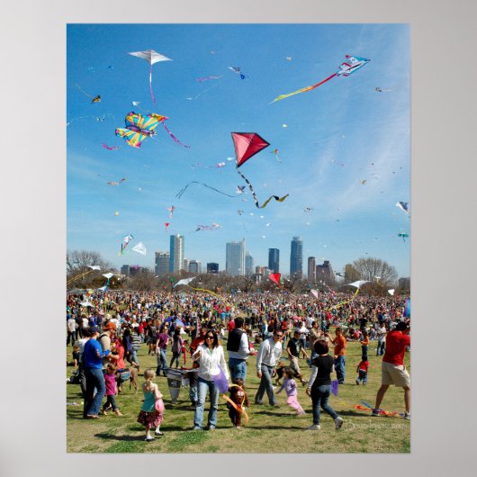 Zilker Park Kite Festival 3 - Austin Texas Poster (Voorkant)