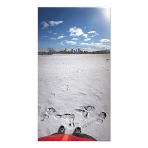 Zilker Park Snow - Austin Texas Downtown Skyline Foto Afdruk
