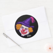 Zilko de Creepy Clown | Halloween Fun Ronde Sticker (Envelop)