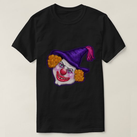 Zilko the Creepy Faced Clown | Kunst van Cherie T-shirt (Design voorkant)