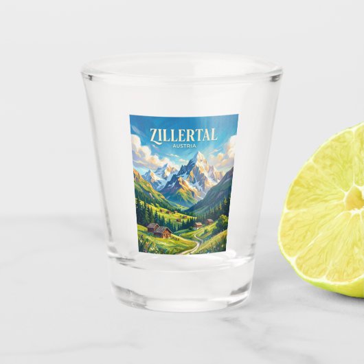 Zillertal Oostenrijk Shot Glas (Voorkant)