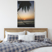 Ziltige lege hammock bij zonsondergang canvas afdruk (Insitu (Slaapkamer))