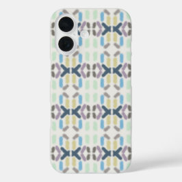 Ziltige waterverf pastelkleuren op wolkenwit iPhone 16 hoesje