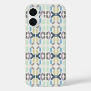 Ziltige waterverf pastelkleuren op wolkenwit iPhone 16 hoesje