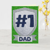 Zilver #1 Pap Vaderdag Glitter Kaart (Gele Bloem)