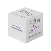 Zilver 25 jaar jubileum paarse foto kubus (Achter hoekig)