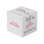 Zilver 25 jaar jubileum rode foto kubus (Achter hoekig)