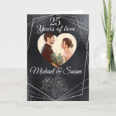  Zilver 25e bruiloft Jubileum Kaart (Voorkant)